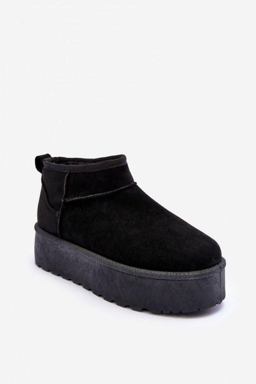 Suede Snow Boots On Platform Black Corcoran