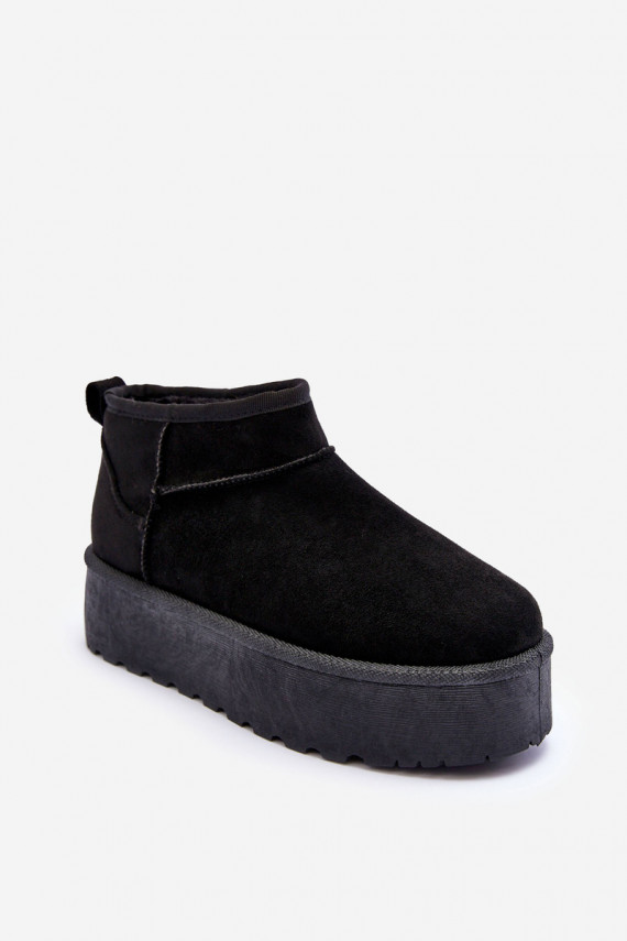 Suede Snow Boots On Platform Black Corcoran