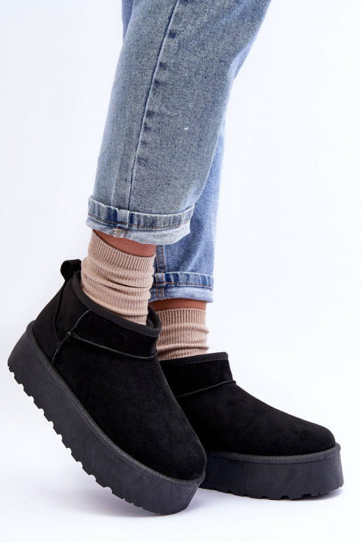 Suede Snow Boots On Platform Black Corcoran