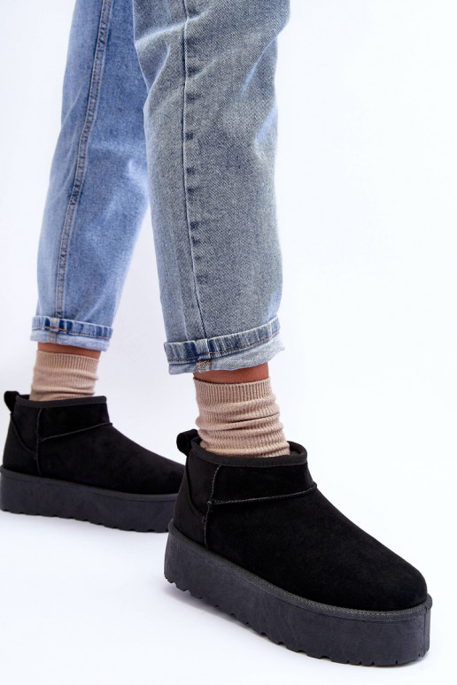 Suede Snow Boots On Platform Black Corcoran