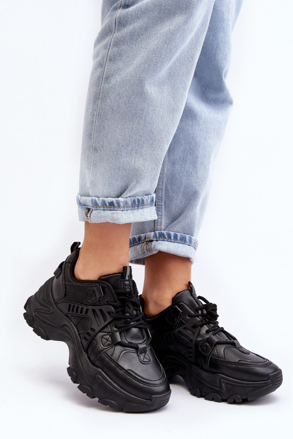 Women's Chunky Sports Sneakers Black Toderus
