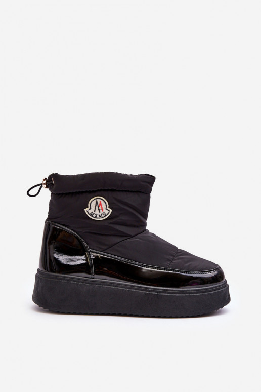 Women's Slip-On Snow Boots On Platform Black Gattea