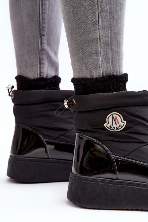 Women's Slip-On Snow Boots On Platform Black Gattea
