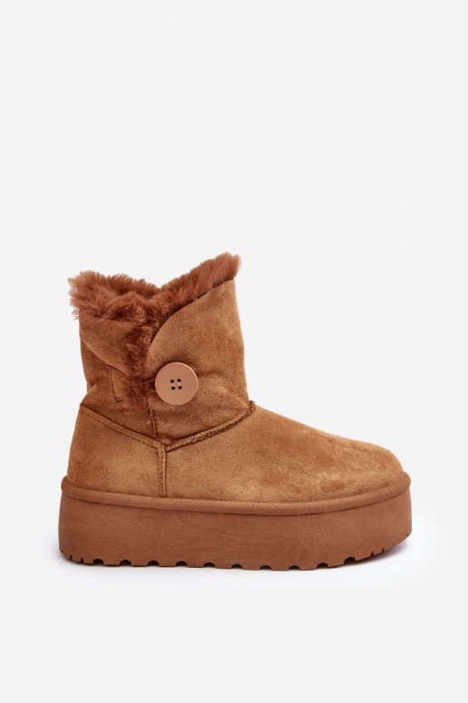 Women's Platform Snow Boots with Faux Fur Camel Wikas