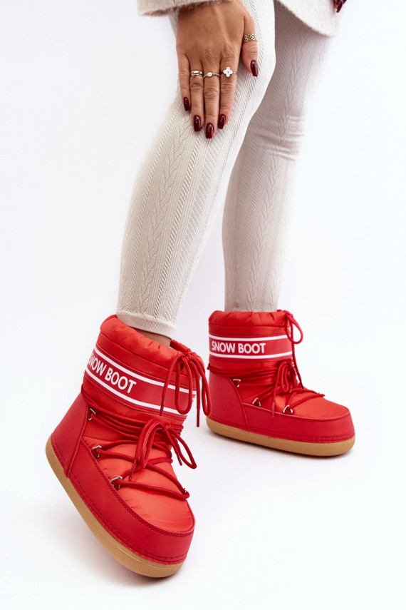 Women's lace-up snow boots Red Soia