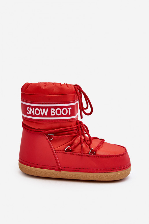 Women's lace-up snow boots Red Soia