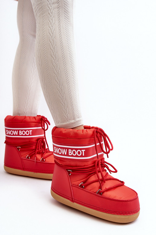Women's lace-up snow boots Red Soia