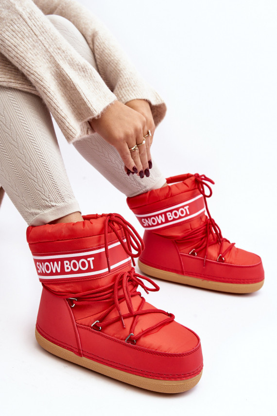 Women's lace-up snow boots Red Soia
