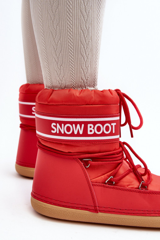 Women's lace-up snow boots Red Soia