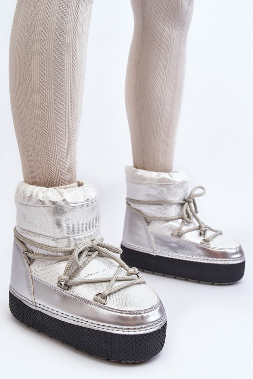 Women's Snow Boots with Silver Lacing Toolsa