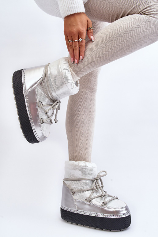 Women's Snow Boots with Silver Lacing Toolsa