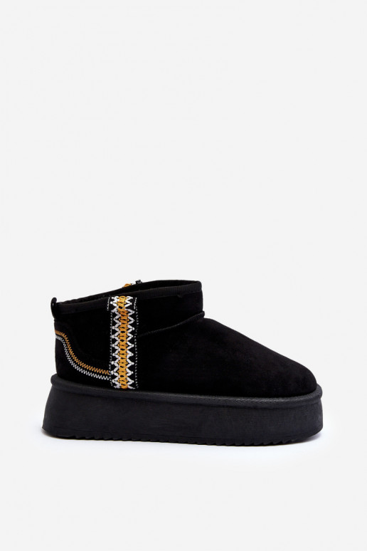 Platform Snow Boots with Pattern Black Udra