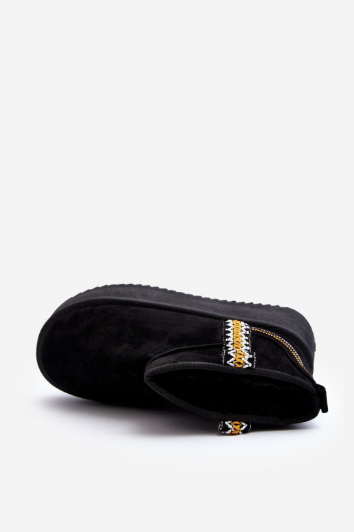 Platform Snow Boots with Pattern Black Udra