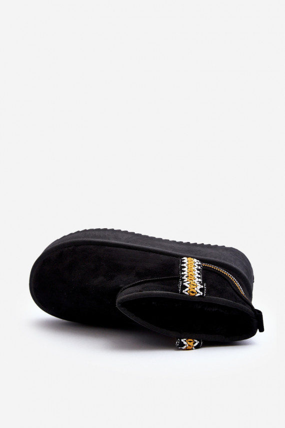 Platform Snow Boots with Pattern Black Udra