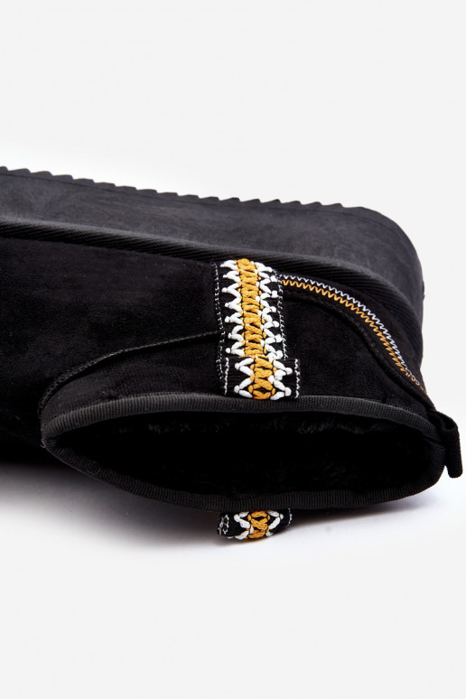 Platform Snow Boots with Pattern Black Udra