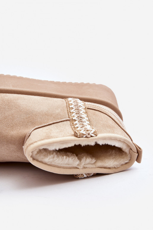 Beige Patterned Platform Snow Boots Udra