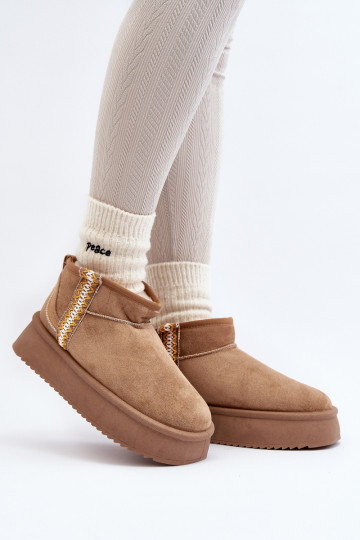 Snow boots on platform with light brown pattern Udra 2