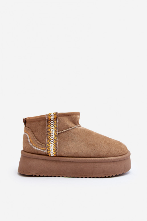 Snow boots on platform with light brown pattern Udra
