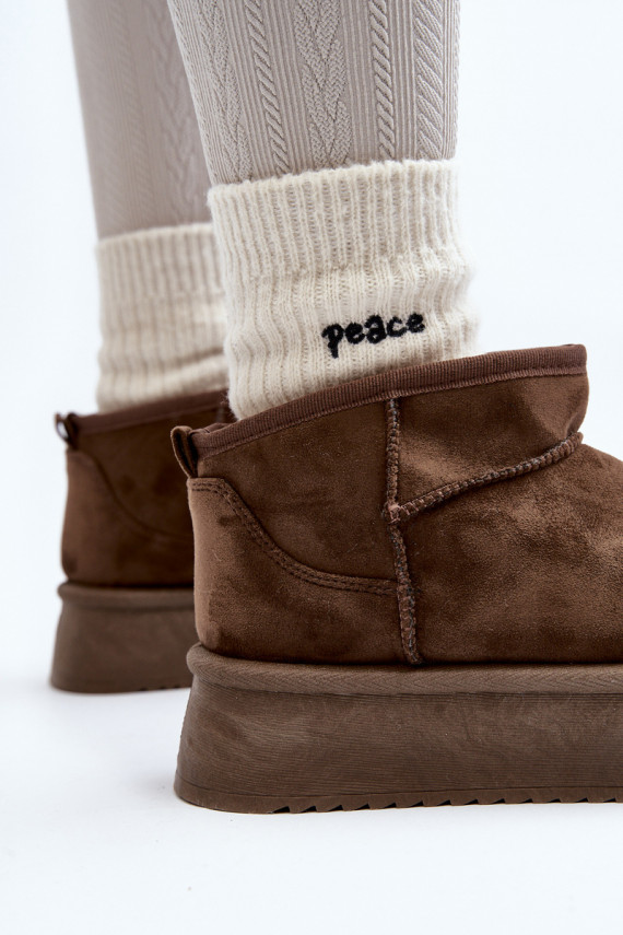 Women's Snow Boots with Chunky Sole Dark Green Caliksa