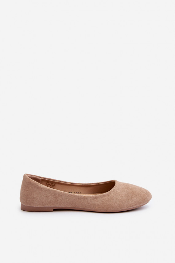Beige Women's Suede Ballerina Flats Lasota