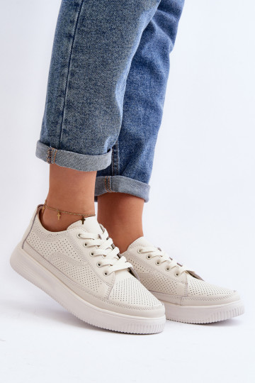 Women's Leather Sports Shoes Sneakers White Failla 2