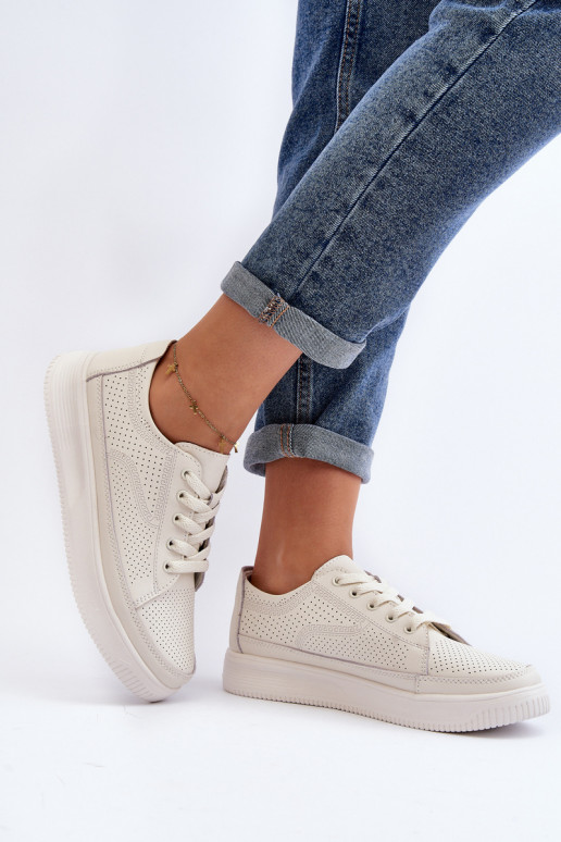 Women's Leather Sports Shoes Sneakers White Failla
