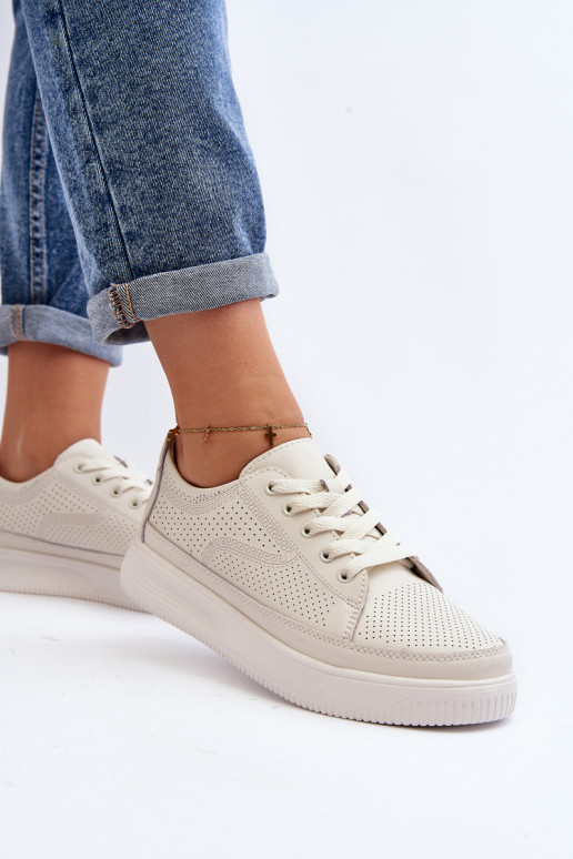 Women's Leather Sports Shoes Sneakers White Failla