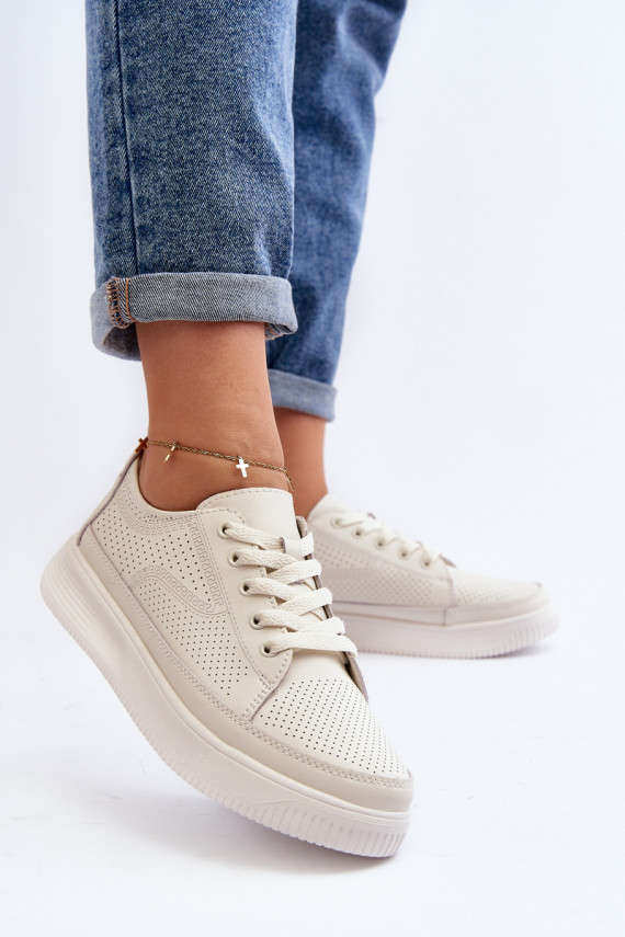 Women's Leather Sports Shoes Sneakers White Failla