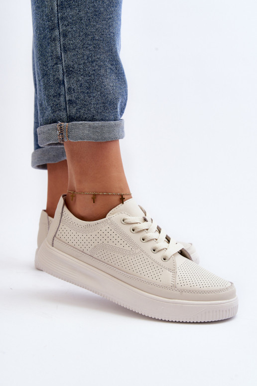 Women's Leather Sports Shoes Sneakers White Failla