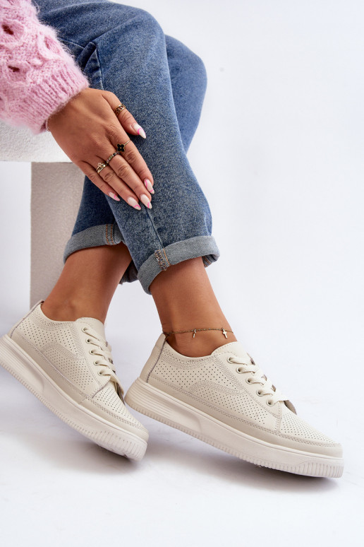 Women's Leather Sports Shoes Sneakers White Failla