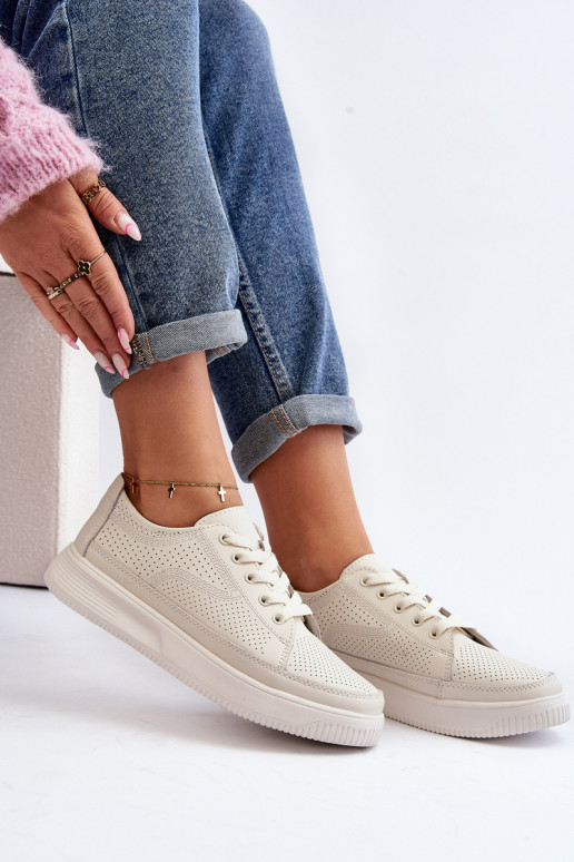 Women's Leather Sports Shoes Sneakers White Failla