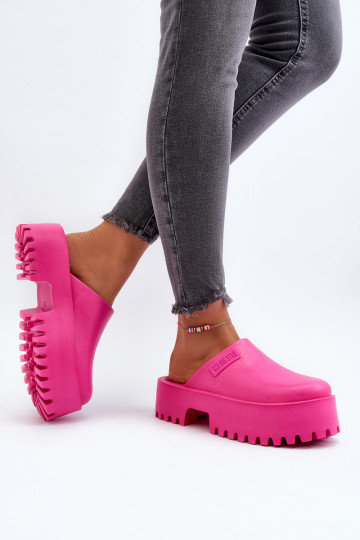 Women's Slides With Chunky Sole Big Star NN274019 Fuchsia 2