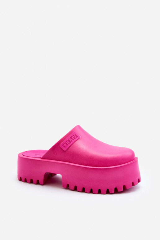 Women's Slides With Chunky Sole Big Star NN274019 Fuchsia