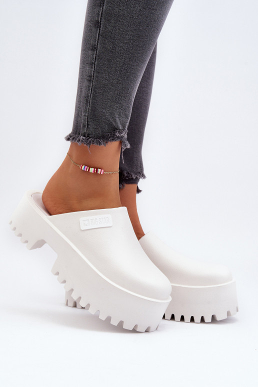 Women's Slides With Chunky Sole Big Star NN274015 White