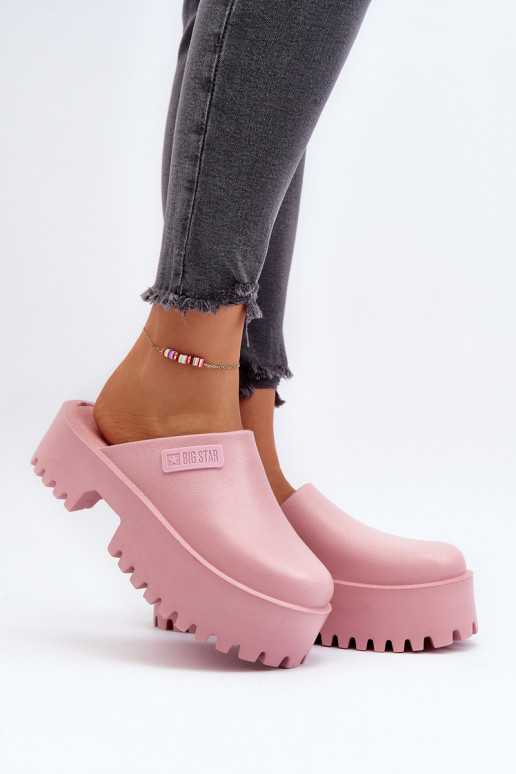 Women's Slides with Chunky Sole Big Star NN274020 Pink