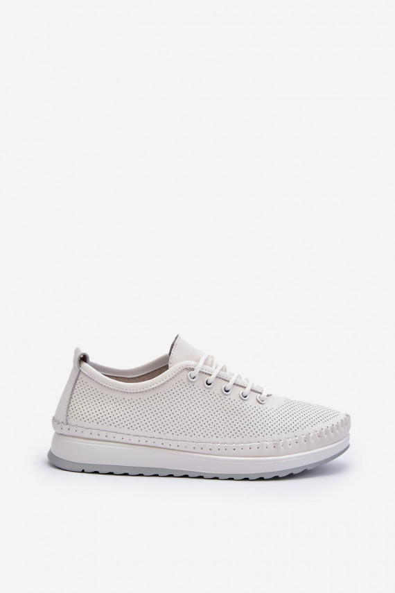 Leather Women's Sports Sneakers Beige Lalnai