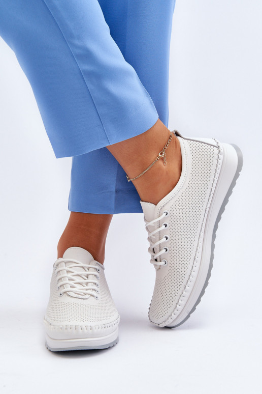 Leather Women's Sports Sneakers Beige Lalnai