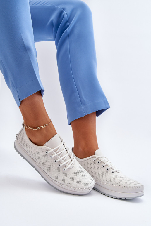 Leather Women's Sports Sneakers Beige Lalnai