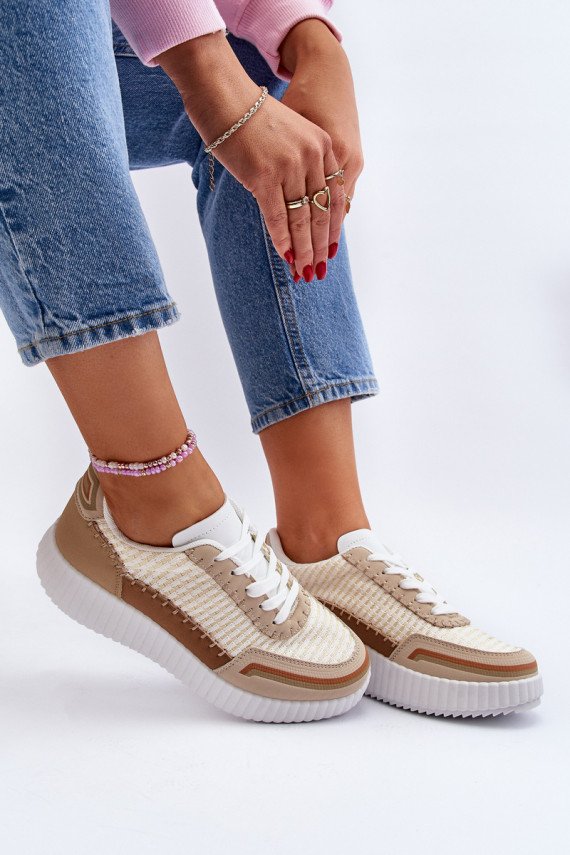 Women's Platform Sneakers in Beige Redala