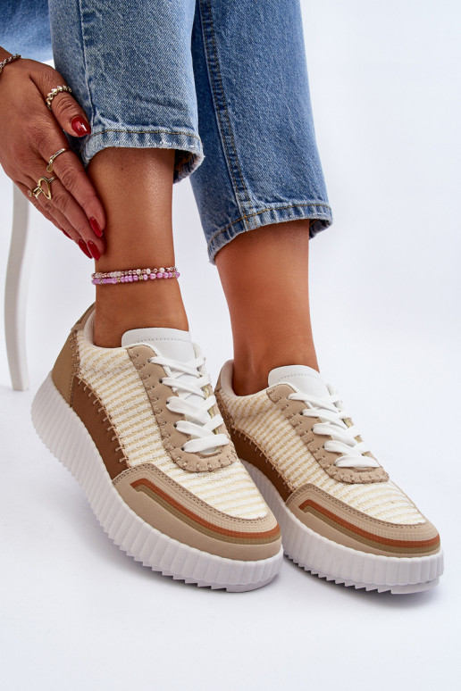 Women's Platform Sneakers in Beige Redala
