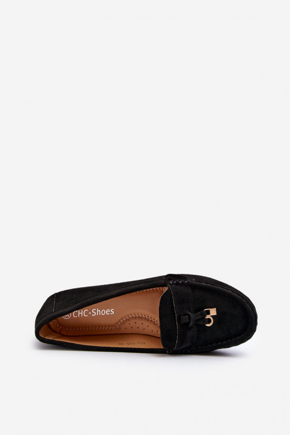 Women's Classic Black Suede Moccasins Ontala