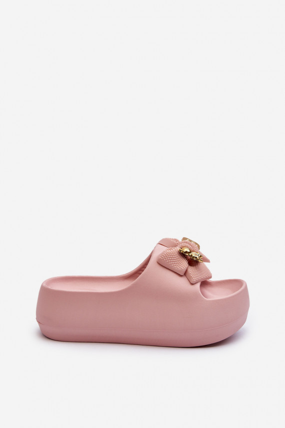 Women's Foam Flip Flops with Bow Pink Salessa