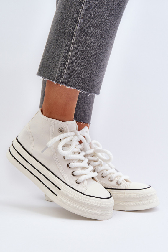 Women's platform sneakers white Aineri