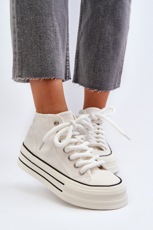Women's platform sneakers white Aineri