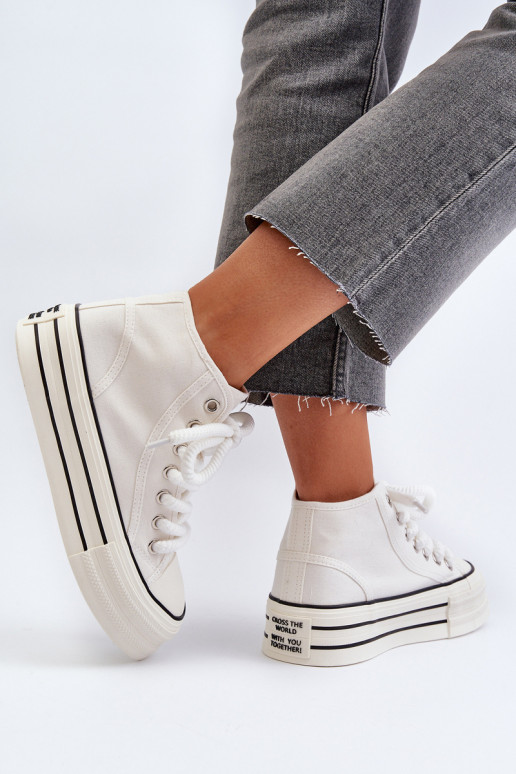Women's platform sneakers white Aineri