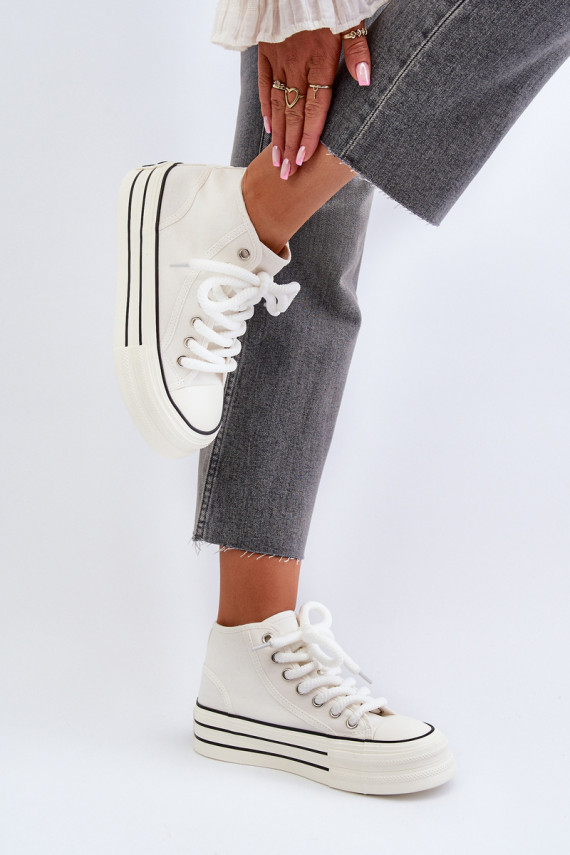 Women's platform sneakers white Aineri