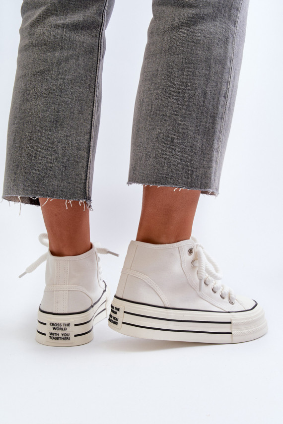Women's platform sneakers white Aineri
