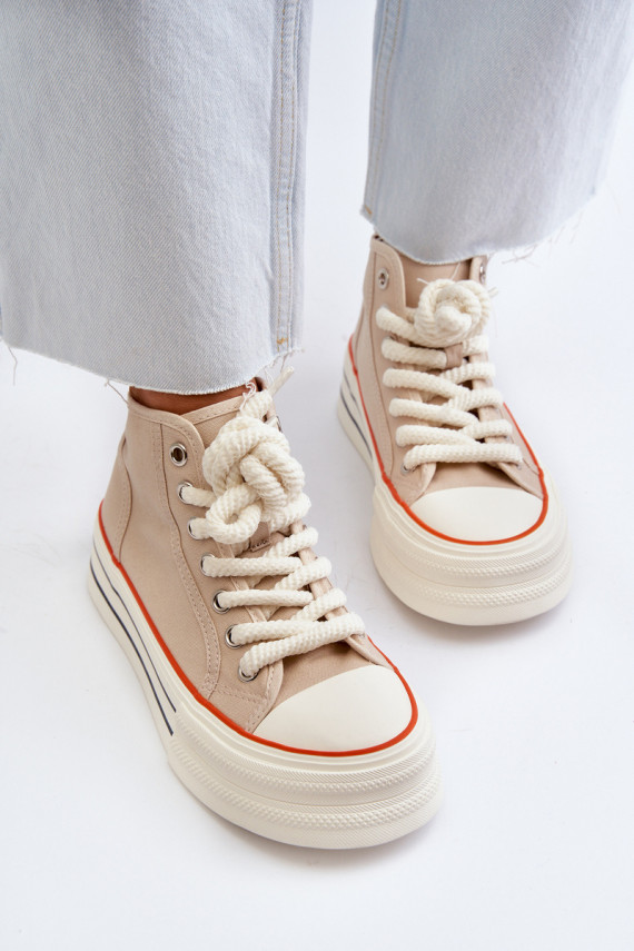 Women's Platform Sneakers Beige Aineri