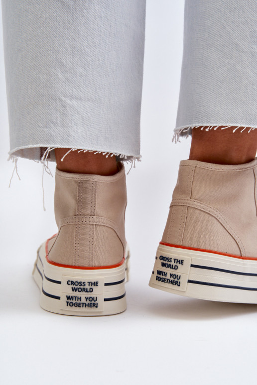 Women's Platform Sneakers Beige Aineri