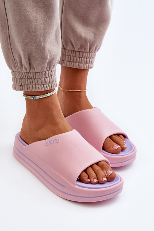 Women's Fashionable Big Star Slippers LL274A157 Light pink